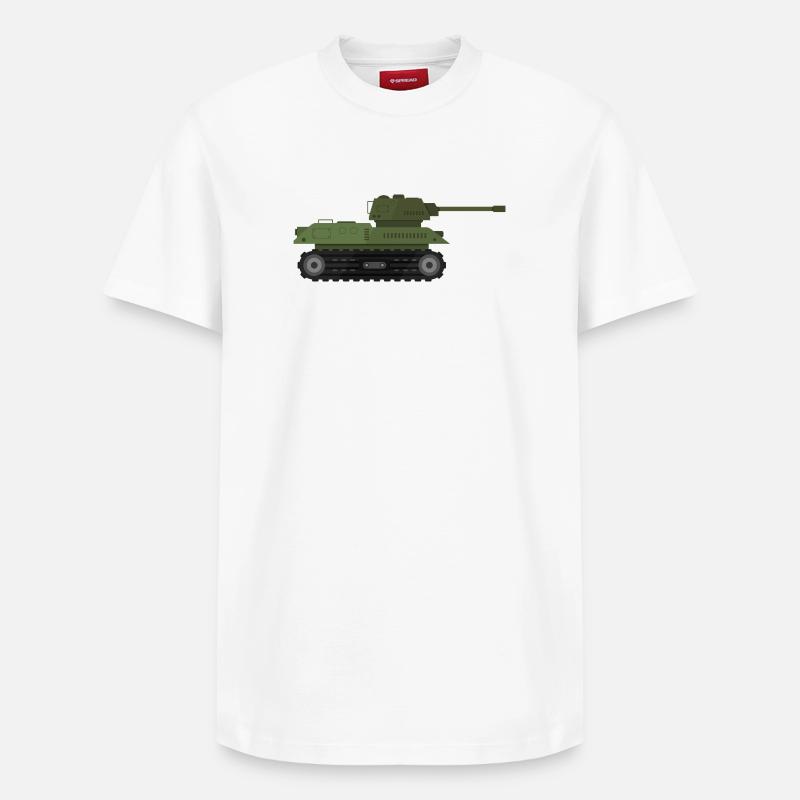 Char militaire - T-shirt unisexe décontracté en coton Supima – de SPREAD - blanc