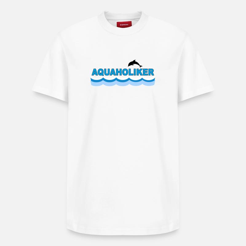 AQUAHOLIC - T-shirt unisexe décontracté en coton Supima – de SPREAD - blanc