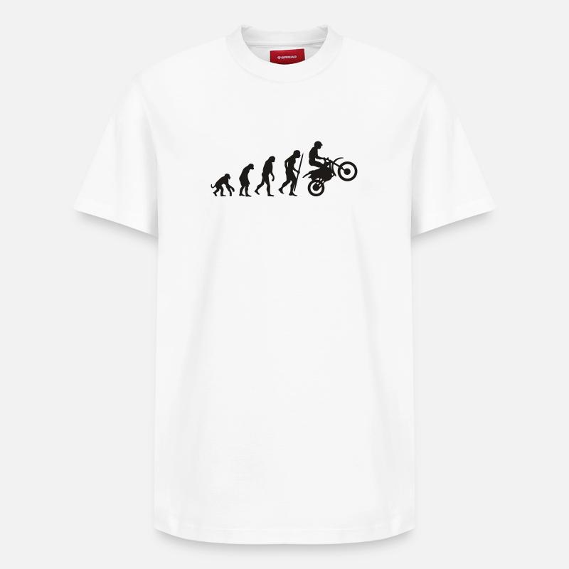 Evolution moto - T-shirt unisexe décontracté en coton Supima – de SPREAD - blanc