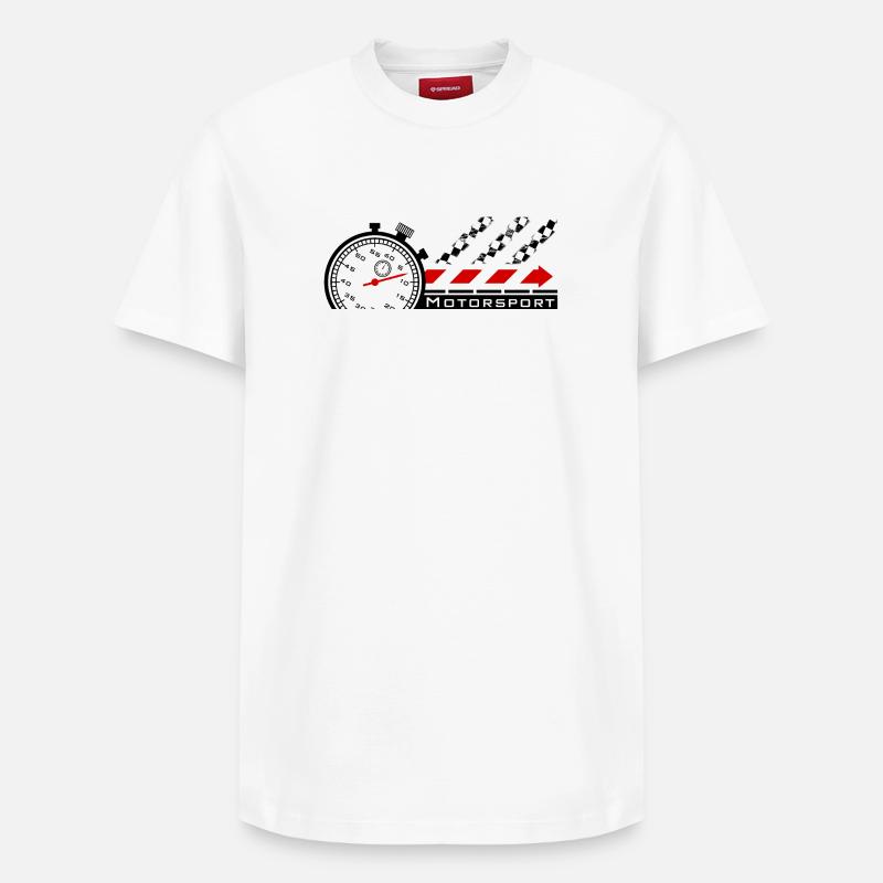 Chronomètre de sport automobile - T-shirt unisexe décontracté en coton Supima – de SPREAD - blanc