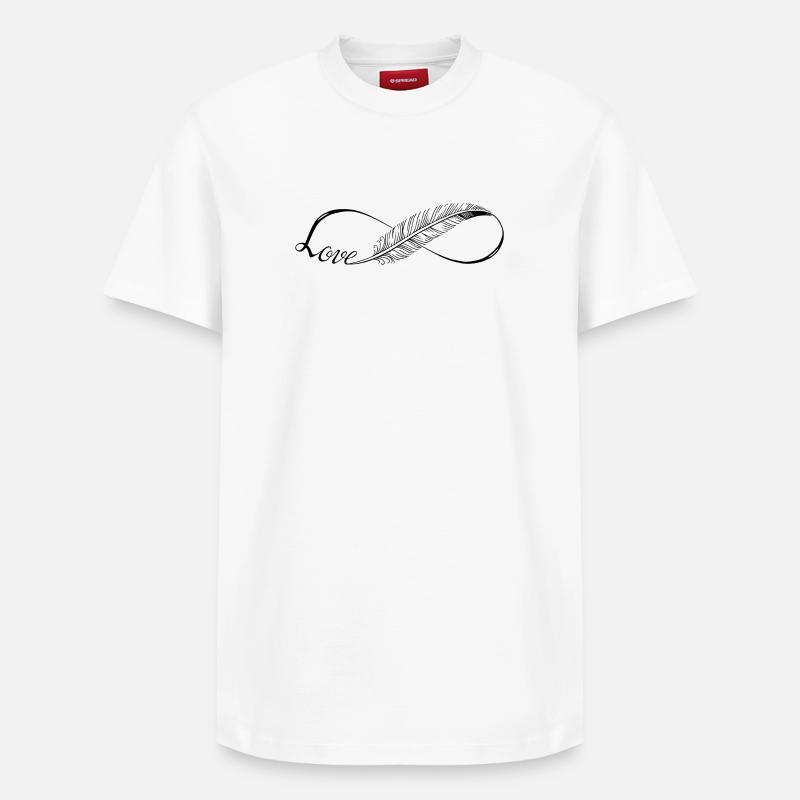 Plumes d'amour Infinity lignes mignonnes - T-shirt unisexe décontracté en coton Supima – de SPREAD - blanc