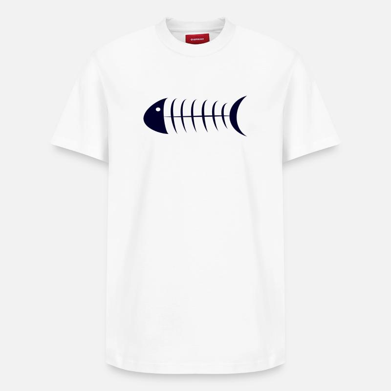 poisson - T-shirt unisexe décontracté en coton Supima – de SPREAD - blanc
