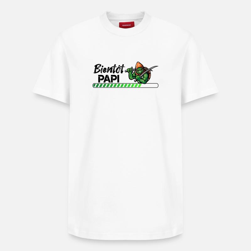 Bientôt papi ninja - T-shirt unisexe décontracté en coton Supima – de SPREAD - blanc