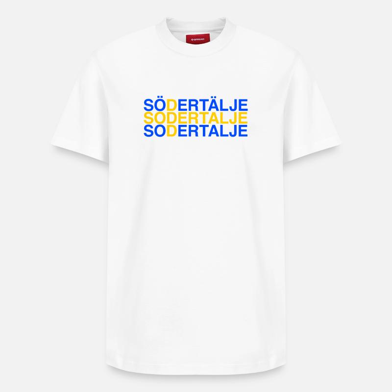 SÖDERTÄLJE - Suède - Drapeau suédois - T-shirt unisexe décontracté en coton Supima – de SPREAD - blanc