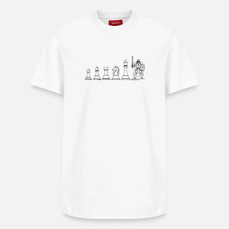 Spielfigur Brettspiel Evolution: Lustiges Design - Relaxed Unisex Supima Cotton T-Shirt – von SPREAD - Weiß