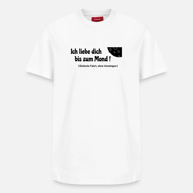 Vers la lune - T-shirt unisexe décontracté en coton Supima – de SPREAD - blanc