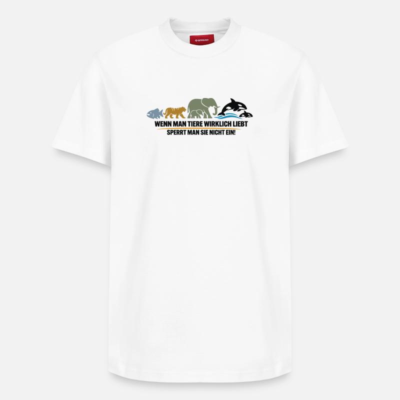 Liberté au lieu de cage - T-shirt unisexe décontracté en coton Supima – de SPREAD - blanc