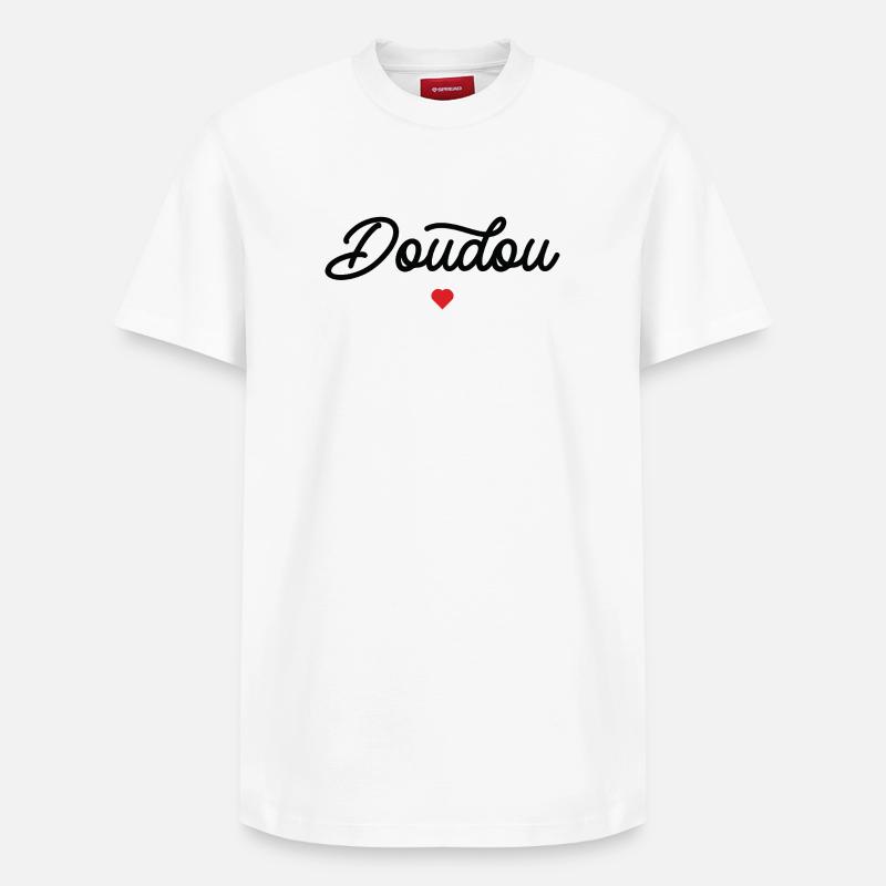 Doudou Coeur Script Noir - T-shirt unisexe décontracté en coton Supima – de SPREAD - blanc