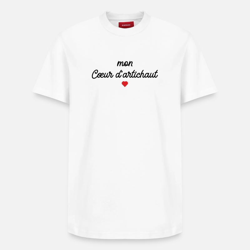 Mon Cœur d'artichaut - T-shirt unisexe décontracté en coton Supima – de SPREAD - blanc