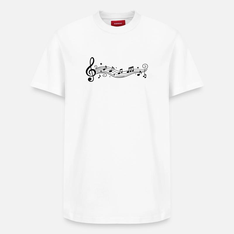 Notes musicales Clés de mélodie - T-shirt unisexe décontracté en coton Supima – de SPREAD - blanc