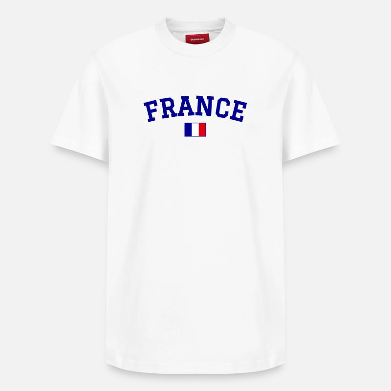 Drapeau français Bleu - T-shirt unisexe décontracté en coton Supima – de SPREAD - blanc
