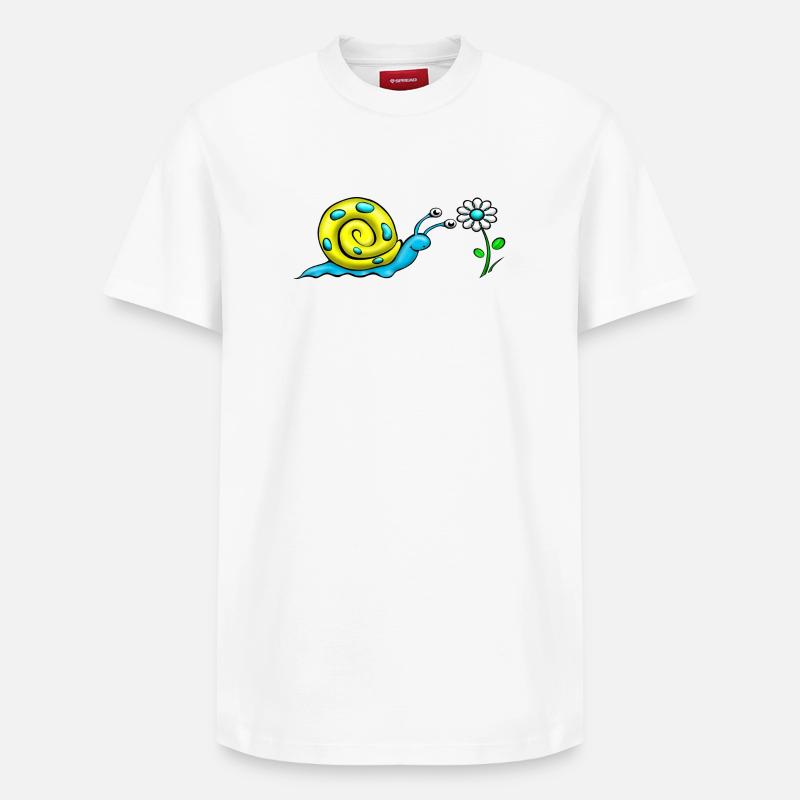 Vis avec fleur - T-shirt unisexe décontracté en coton Supima – de SPREAD - blanc