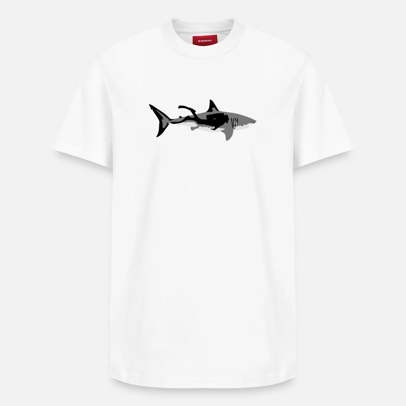 hai_diver - T-shirt unisexe décontracté en coton Supima – de SPREAD - blanc