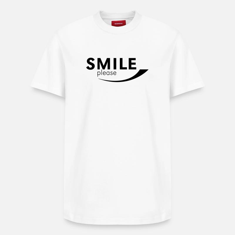 Smile please - T-shirt unisexe décontracté en coton Supima – de SPREAD - blanc