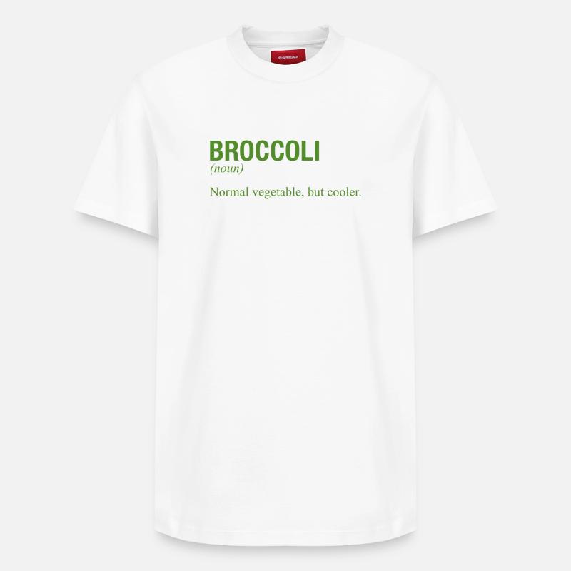 BROCCOLI Brokkoli - T-shirt unisexe décontracté en coton Supima – de SPREAD - blanc