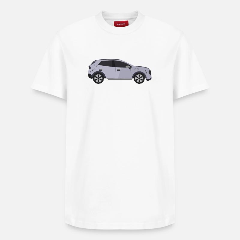 Voiture - T-shirt unisexe décontracté en coton Supima – de SPREAD - blanc