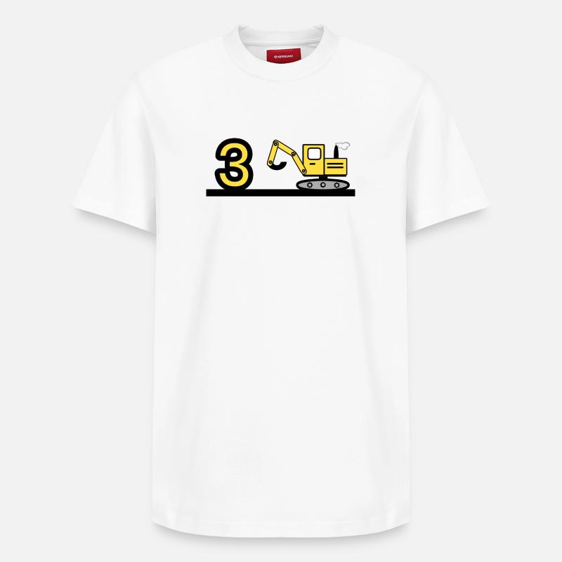 Excavatrice - T-shirt unisexe décontracté en coton Supima – de SPREAD - blanc