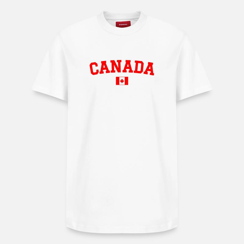 Drapeau du Canada Rouge - T-shirt unisexe décontracté en coton Supima – de SPREAD - blanc