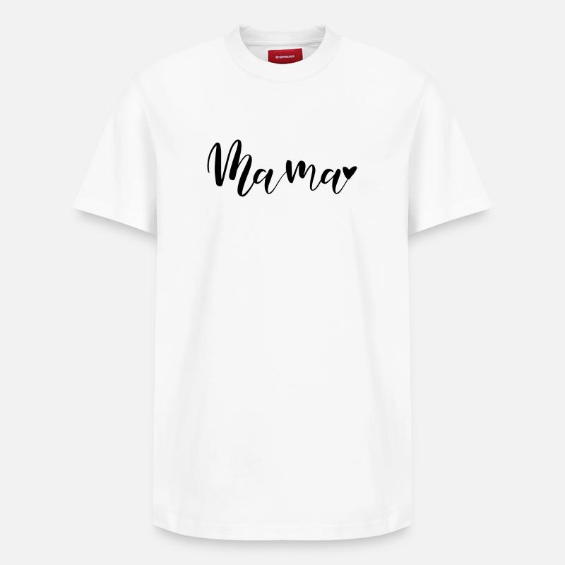 Mama Herz Geschenkidee - Relaxed Unisex Supima Cotton T-Shirt – von SPREAD - Weiß