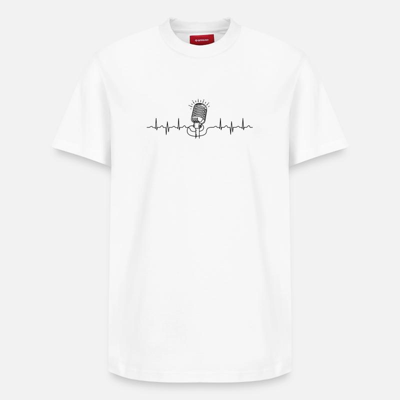 microphone à ligne d’onde - T-shirt unisexe décontracté en coton Supima – de SPREAD - blanc