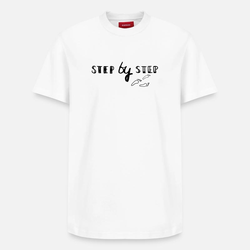 step by step - Relaxed Unisex Supima Cotton T-Shirt – by SPREAD - white