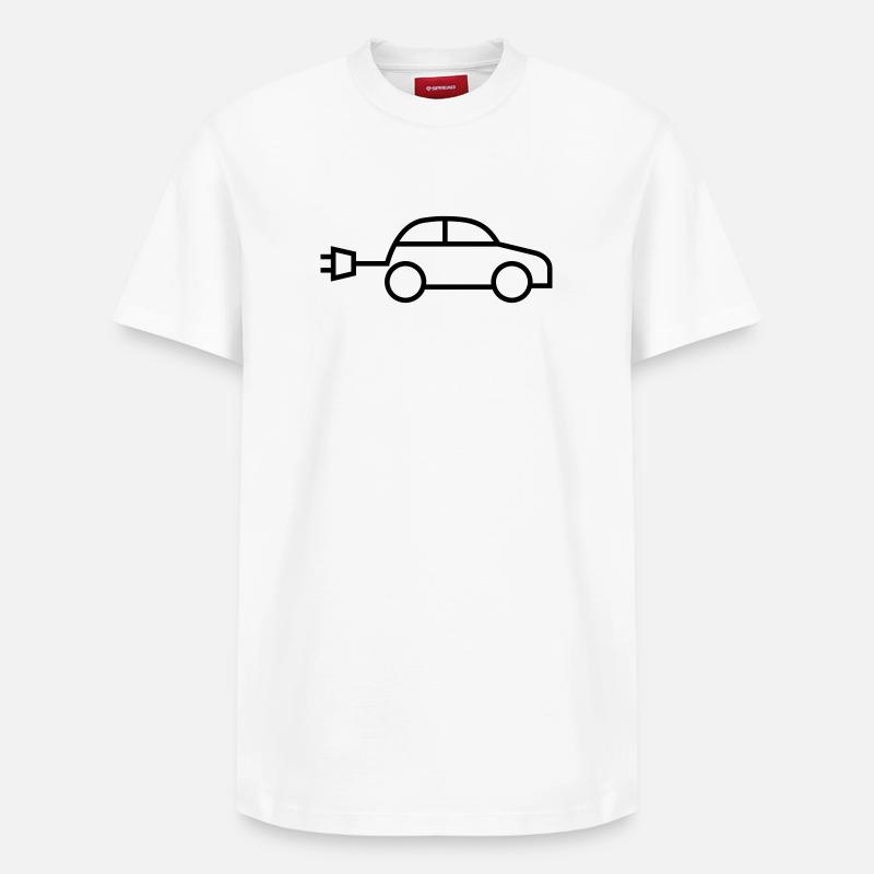Elektroauto e-auto electric car - Relaxed Unisex Supima Cotton T-Shirt – von SPREAD - Weiß