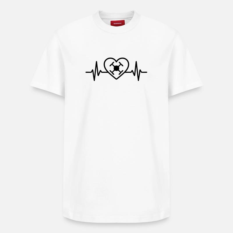 Quadricoptère Heart Drone - T-shirt unisexe décontracté en coton Supima – de SPREAD - blanc