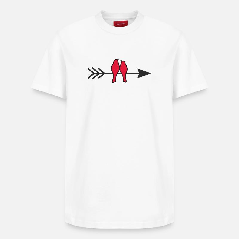 Oiseaux amoureux - T-shirt unisexe décontracté en coton Supima – de SPREAD - blanc