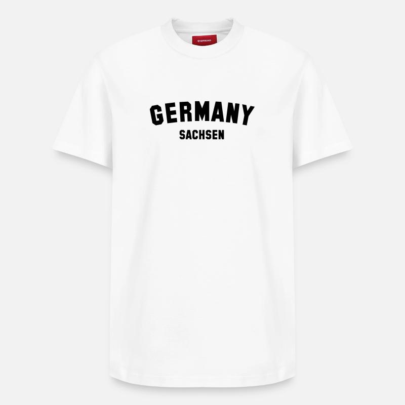 SACHSEN - Relaxed Unisex Supima Cotton T-Shirt – von SPREAD - Weiß