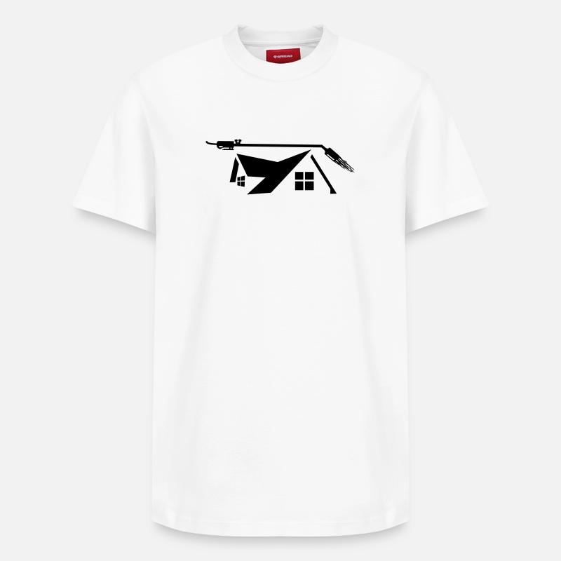 Brûleur à gaz couvreur de maison - T-shirt unisexe décontracté en coton Supima – de SPREAD - blanc