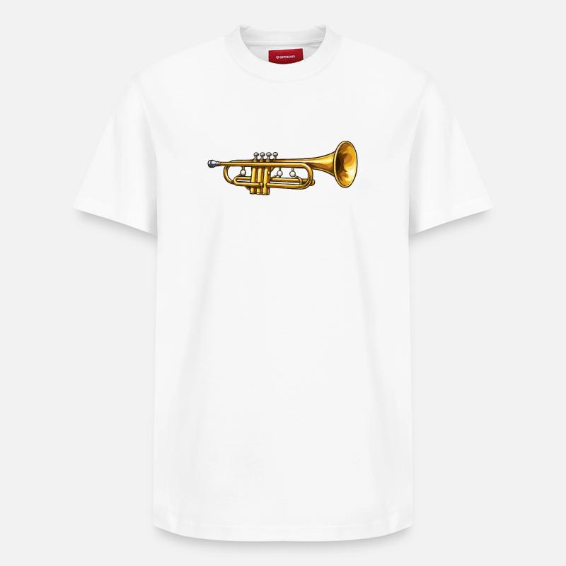 Jazz Trompette d’Or - T-shirt unisexe décontracté en coton Supima – de SPREAD - blanc