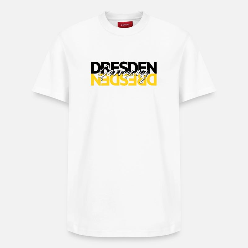 Dresde, Allemagne - T-shirt unisexe décontracté en coton Supima – de SPREAD - blanc