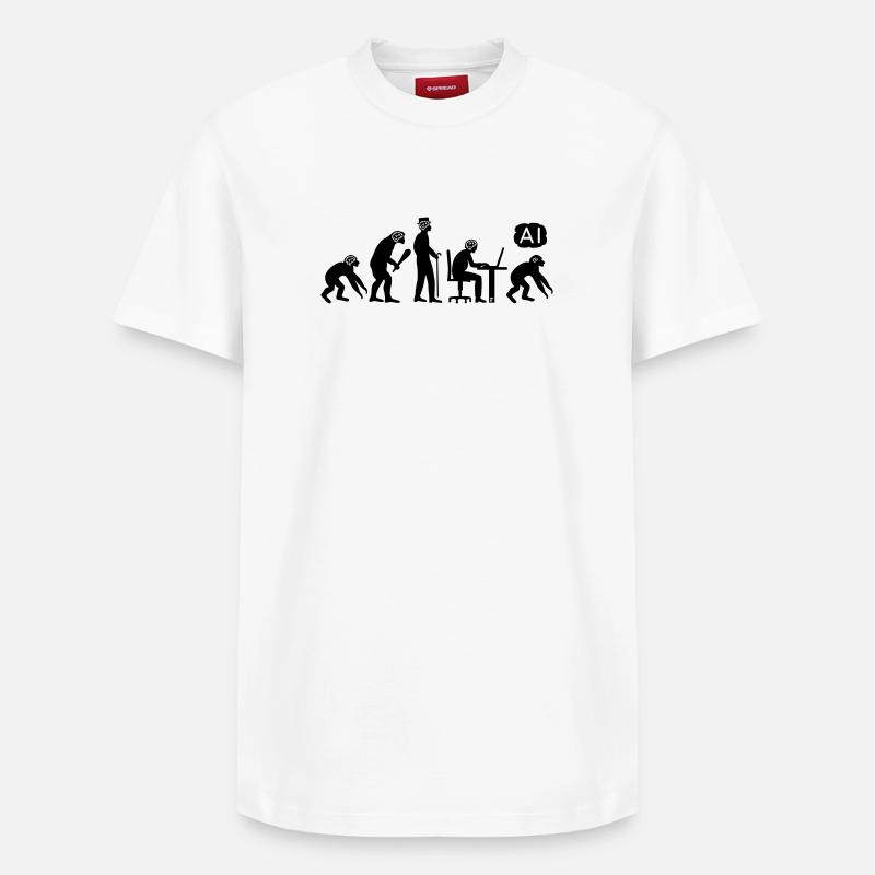 AI-volution - Relaxed Unisex Supima Cotton T-Shirt – von SPREAD - Weiß