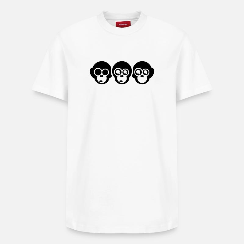 die drei affen - Relaxed Unisex Supima Cotton T-Shirt – von SPREAD - Weiß