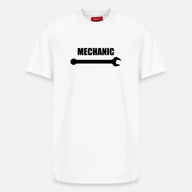 Mechanic - T-shirt unisexe décontracté en coton Supima – de SPREAD - blanc