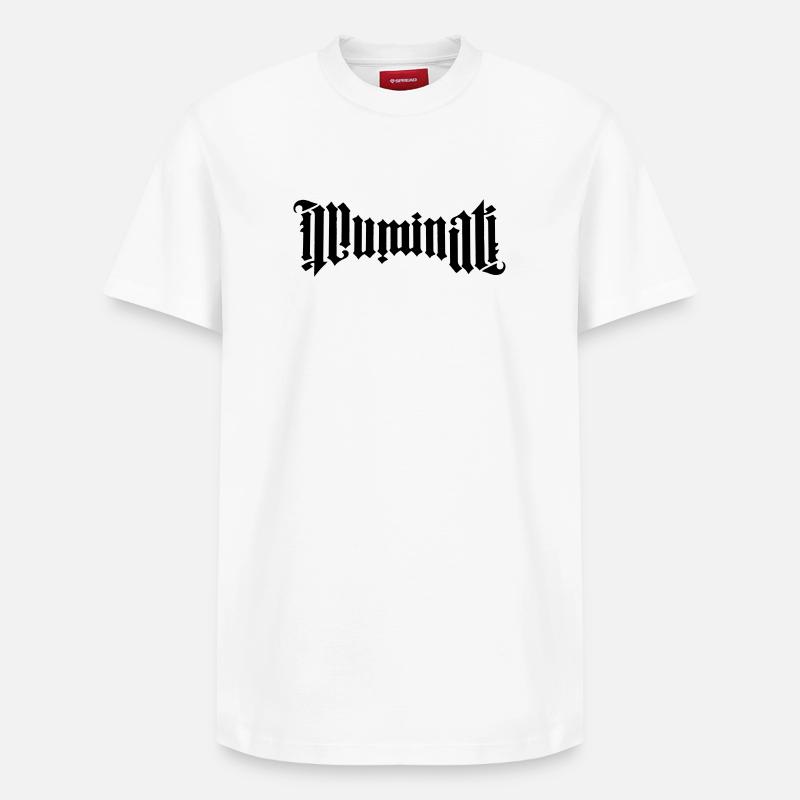 Illuminati Calligraphy - Relaxed Unisex Supima Cotton T-Shirt – by SPREAD - white