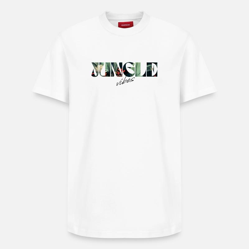 Jungle Vibes Lettrage tropical - T-shirt unisexe décontracté en coton Supima – de SPREAD - blanc