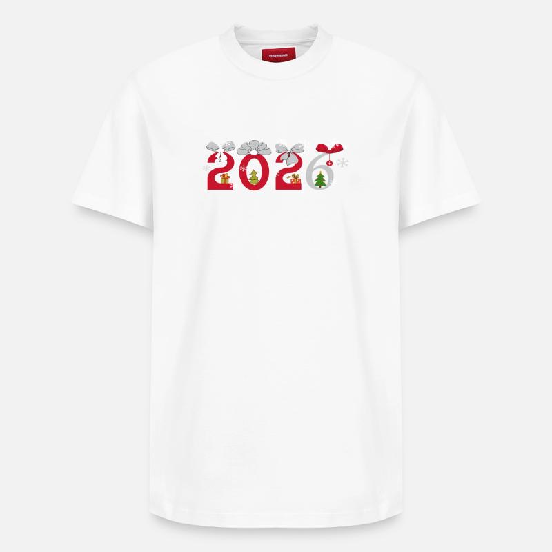 Jour de l’An 2026 - T-shirt unisexe décontracté en coton Supima – de SPREAD - blanc
