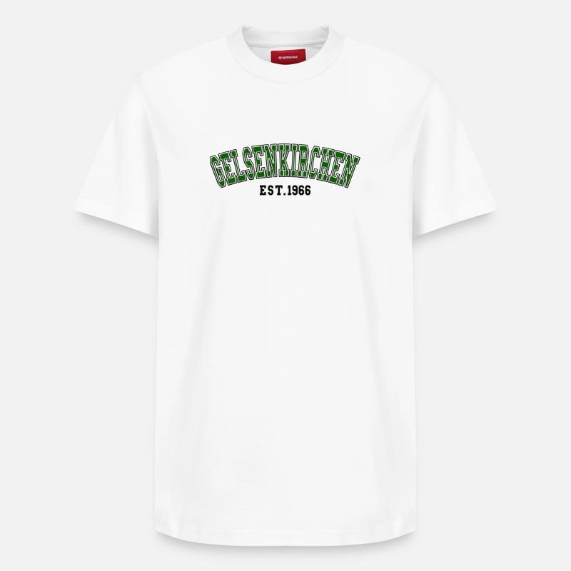 Gelsenkirchen Fondée en 1966 - T-shirt unisexe décontracté en coton Supima – de SPREAD - blanc