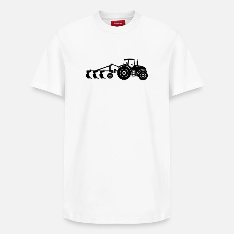 Acker-Traktor-Pflug - Relaxed Unisex Supima Cotton T-Shirt – von SPREAD - Weiß