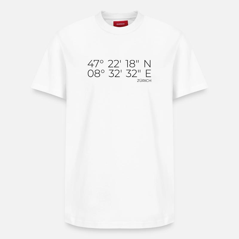 Coordonnées Zurich - T-shirt unisexe décontracté en coton Supima – de SPREAD - blanc