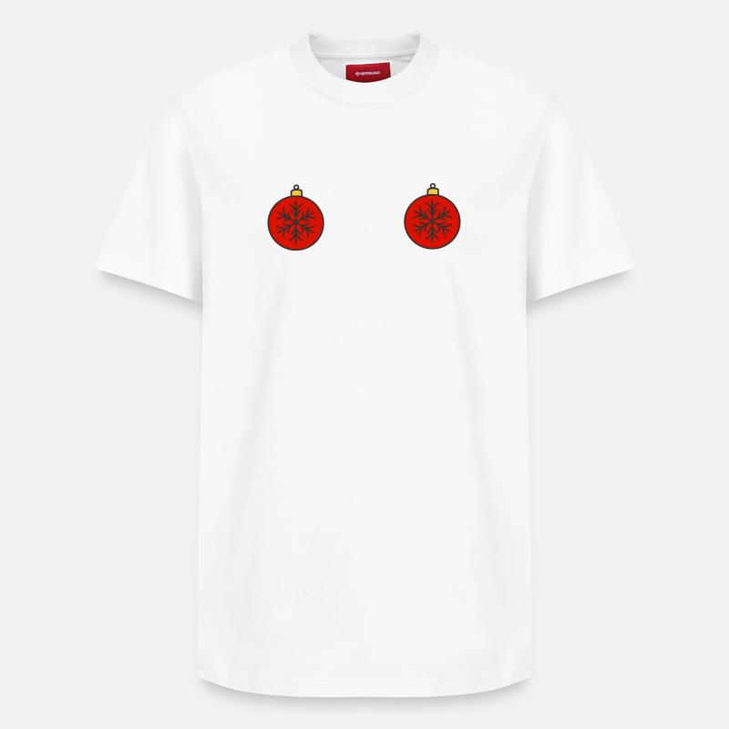 Weihnachtskugeln - Relaxed Unisex Supima Cotton T-Shirt – von SPREAD - Weiß