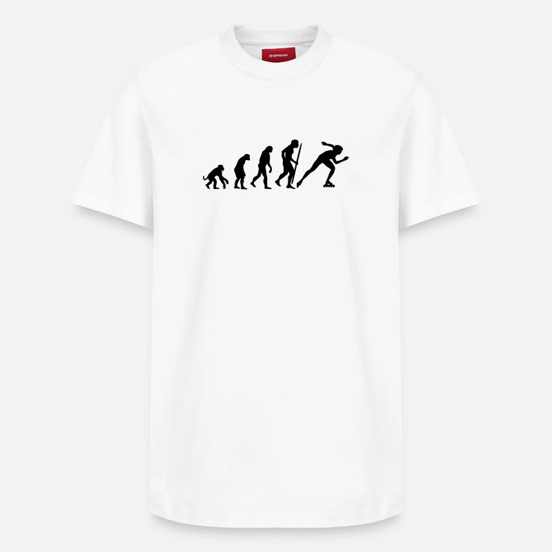 Evolution of inline speedskating - Relaxed Unisex Supima Cotton T-Shirt – by SPREAD - white