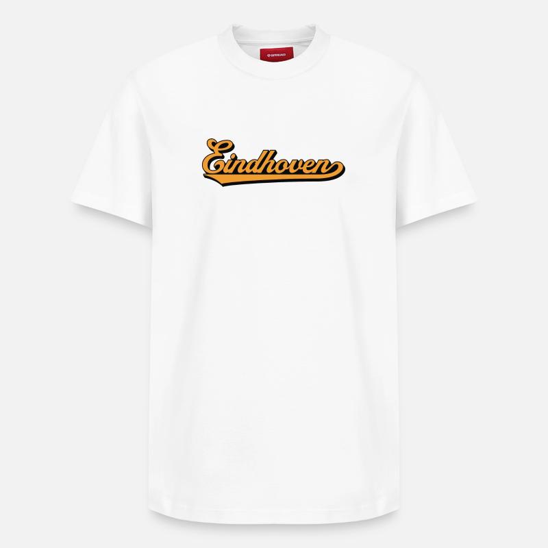 Eindhoven Retro Script - Relaxed Unisex Supima Cotton T-Shirt – by SPREAD - white