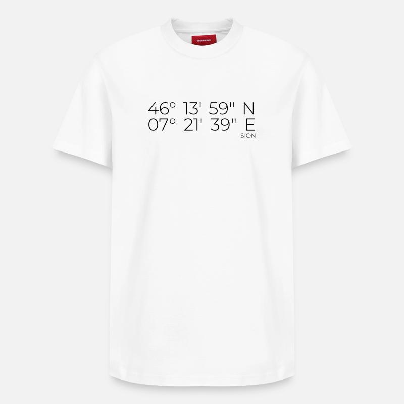 coordonnées Sion, Suisse - T-shirt unisexe décontracté en coton Supima – de SPREAD - blanc