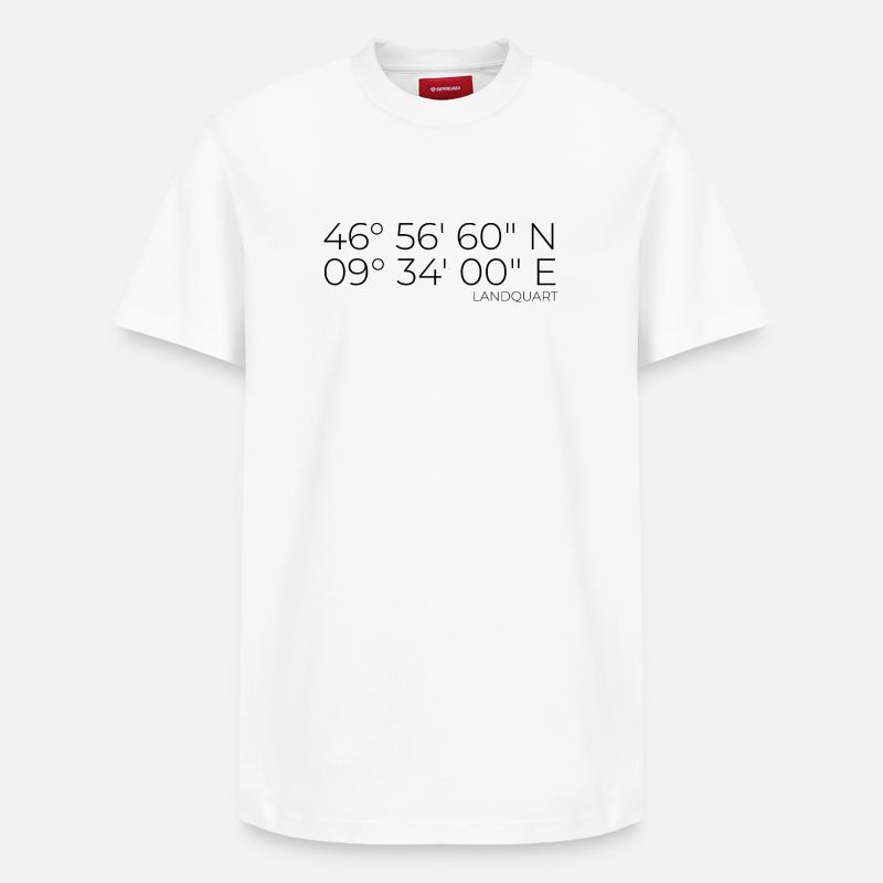 Coordonnées : Landquart, Grisons, Suisse - T-shirt unisexe décontracté en coton Supima – de SPREAD - blanc
