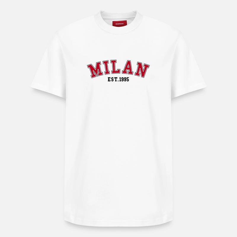 Milan_Est_1995 - T-shirt unisexe décontracté en coton Supima – de SPREAD - blanc