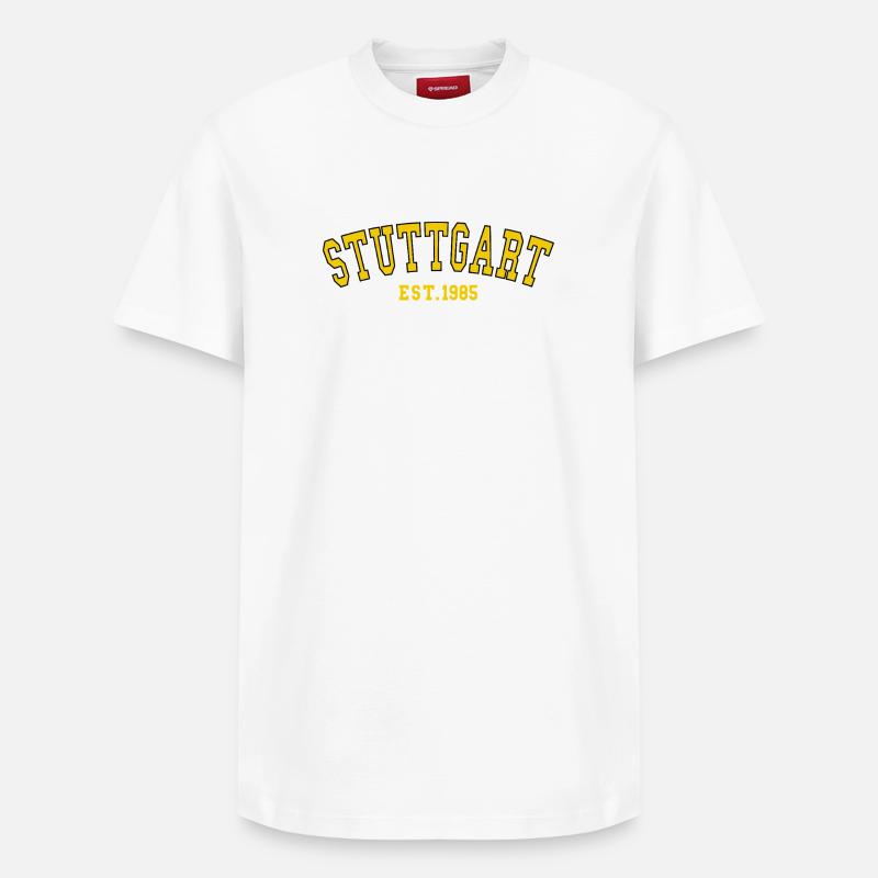 Stuttgart Est. 1985 - Relaxed Unisex Supima Cotton T-Shirt – von SPREAD - Weiß