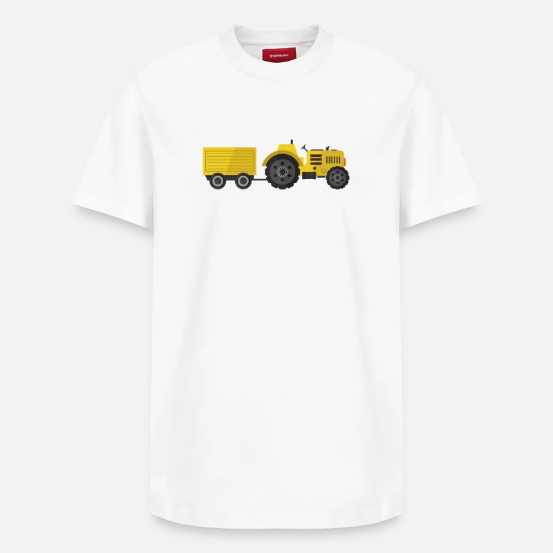 Traktor - Relaxed Unisex Supima Cotton T-Shirt – von SPREAD - Weiß