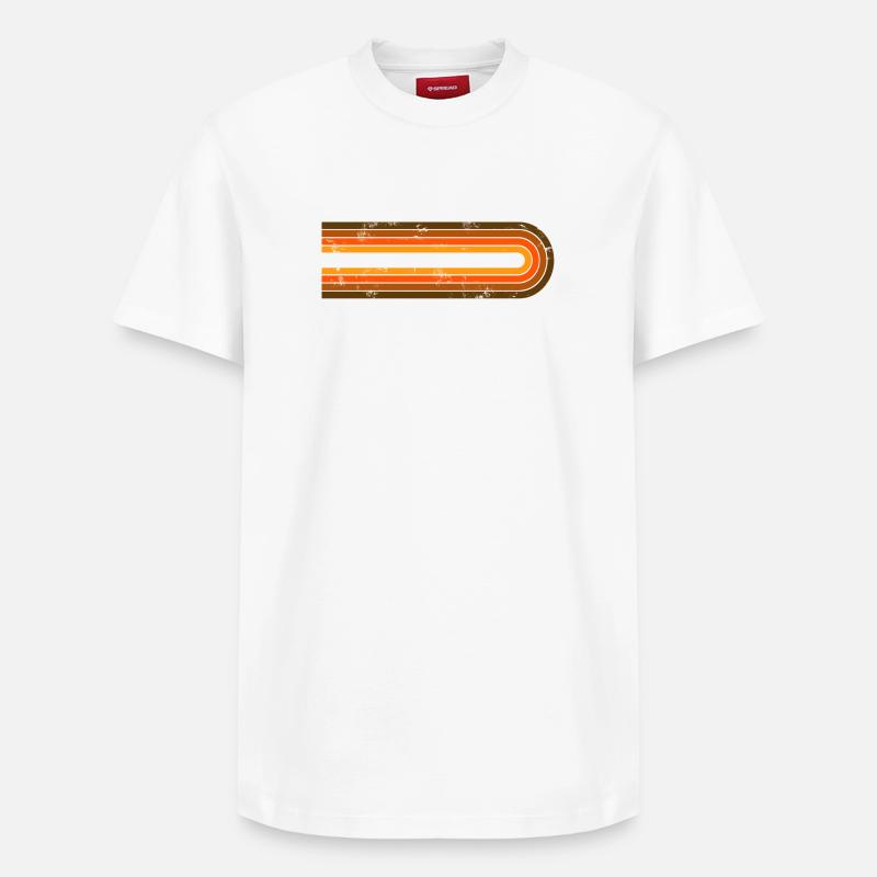 Rayures rétro - T-shirt unisexe décontracté en coton Supima – de SPREAD - blanc